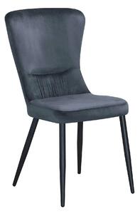 Scaun MIA, gri inchis/negru, stofa catifelata/metal, 51x62x95 cm
