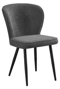Scaun RIO 2, gri inchis/negru, stofa buclata/metal, 64x51x84 cm