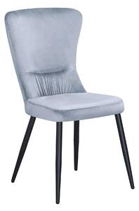 Scaun MIA, albastru deschis/negru, stofa catifelata/metal, 51x62x95 cm