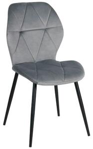 Scaun KEN, gri deschis/negru, stofa catifelata/metal, 47x55x87 cm