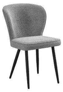 Scaun RIO 2, gri deschis/negru, stofa buclata/metal, 64x51x84 cm