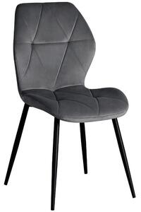 Scaun KEN, gri inchis/negru, stofa catifelata/metal, 47x55x87 cm