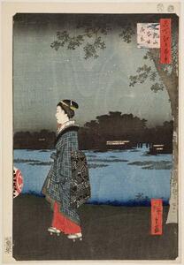 Ando or Utagawa Hiroshige - Artă imprimată Night View of Sanya Canal and Matsuchi Hill,, (26.7 x 40 cm)