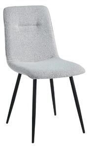 Scaun DOT, gri deschis/negru, stofa buclata/metal, 45x57x89 cm