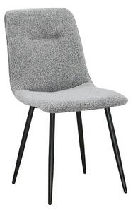 Scaun DOT, gri/negru, stofa buclata/metal, 45x57x89 cm