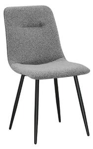Scaun DOT, gri inchis/negru, stofa buclata/metal, 45x57x89 cm