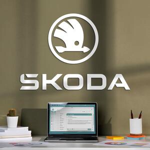 DUBLEZ | Inscripția și sigla din lemn pentru mașina - Škoda