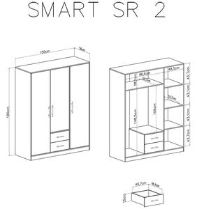 Dulap cu trei uși cu două sertare Smart SR2 - artizanal