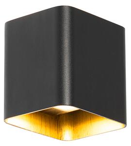 Moderne wandlamp zwart incl. LED IP54 vierkant - Evi