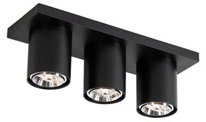 Spot de tavan modern negru cu 3 lumini - Tubo