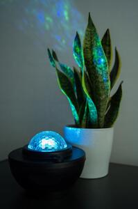Lampa de noptiera cu proiector, muzicala, LED, telecomanda, bluetooth, incarcare USB, negru, 17x13 cm, Isotrade