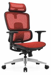 Scaun ergonomic Ergo Breeze, cu tetiera 4D și mecanism sincron - W720×D665×H1200-1260mm, red