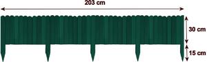 Gard de gradina decorativ din lemn, verde, 200x30 cm