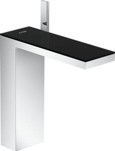 Baterie lavoar baie crom sticla neagra, ventil click-clack, Hansgrohe Axor MyEdition 230 Crom/Sticla neagra