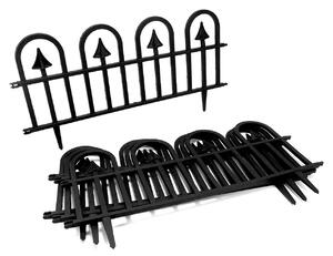 Gard de gradina decorativ, plastic negru, set 4 buc, 60x31 cm