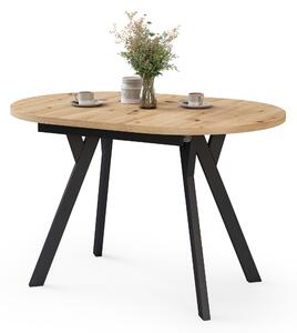 Mazzoni Masă ovală extensibilă ALMO Stejar Artisan / picioare negre