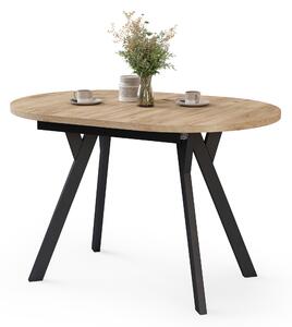 Mazzoni Masă ovală extensibilă ALMO Stejar Craft Auriu / picioare negre