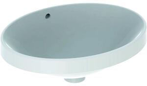 Lavoar baie incastrat alb 50 cm, oval, Geberit VariForm Fara orificiu, 500x400 mm