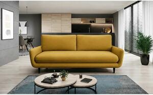 Canapea extensibila Solano, stofa catifelata galben - Riviera 41, cu l