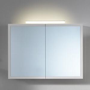 Dulap suspendat cu oglinda si 2 usi KolpaSan Blanche iluminare LED, 95 cm, alb