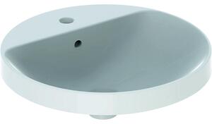 Lavoar baie incastrat alb 48 cm, rotund, cu orificiu baterie, Geberit VariForm Cu orificiu