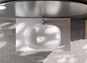 Lavoar baie pe blat din compozit alb 50 cm, ventil inclus, Kolpasan Alexis Lux