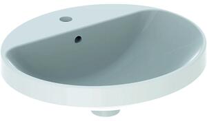 Lavoar baie incastrat alb 50 cm, oval, cu orificiu baterie, Geberit VariForm Cu orificiu, 500x450 mm