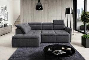 Coltar MURILLO L, sezlong stanga, stofa catifelata gri antracit - Whis