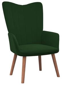 Scaun de relaxare, verde închis, catifea