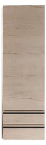 Dulap baie suspendat KolpaSan Alexis 146 cm, cu 2 sertare si o usa, stejar Craft wood