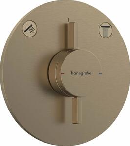 Baterie dus incastrata Hansgrohe DuoTurn S, bronz periat, 2 functii