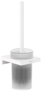 Perie cu suport pentru vasul de toaleta culoare alb mat Hansgrohe AddStoris 41752700 Alb mat