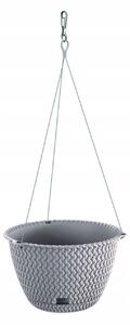 Ghiveci decorativ cu lant, rotund,, , , , , , , gri, 23x14.5 cm, Splofy WS