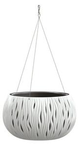 Ghiveci decorativ cu lant, rotund, alb, 23.8x16.1, Sandy Bowl WS