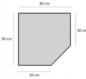 Raft depozitare, de colt, metalic, MDF, 5 polite, 175 kg, 90x30x180 cm