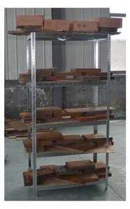 Raft depozitare, de colt, metalic, MDF, 5 polite, 175 kg, 90x30x180 cm