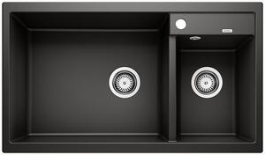 Blanco Metra 9, chiuveta silgranit 860x500x190 mm, 2 camere, negru, BLA-525936