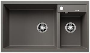 Blanco Metra 9, chiuvetă din silgranit 860x500x190 mm, 2 camere, vulcan gri, BLA-527304
