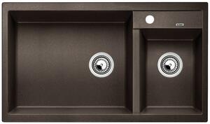 Blanco Metra 9, chiuvetă silgranit 860x500x190 mm, 2 camere, maro închis, BLA-515050
