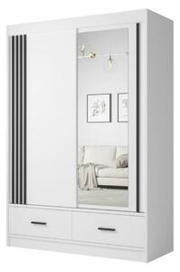Dulap CANADA CA24-150, alb/negru, PAL, cu 2 usi si 2 sertare, 150x60x2