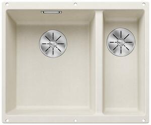 Blanco Subline 340/160-U, chiuveta silgranit sub blat 555x460x190 mm, chiuveta stanga, 1,5 camere, alb moale, BLA-527162