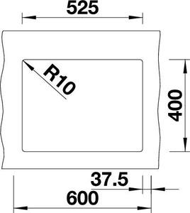 Blanco Subline 340/160-U, chiuveta silgranit sub blat 555x460x190 mm, chiuveta stanga, 1,5 camere, antracit, BLA-523548