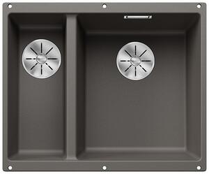Blanco Subline 340/160-U, chiuveta silgranit sub blat 555x460x190 mm, chiuveta dreapta, 1,5 camere, vulcan gri, BLA-527346