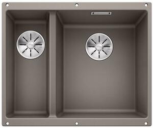 Blanco Subline 340/160-U, chiuveta silgranit sub blat 555x460x190 mm, chiuveta dreapta, 1,5 camere, maro deschis, BLA-523565