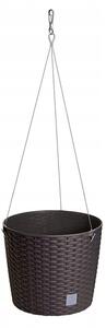 Ghiveci decorativ cu lant, Prosperplast, Rato Round, rotund, maro, 25.6x21.9 cm