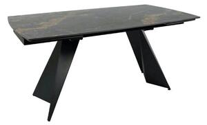 Masa extensibila ECLIPSE, negru cu efect de marmura, ceramica/metal, 1
