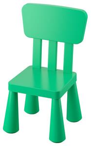 Scaunel din plastic cu spatar, 67x39x36 cm, verde, MC35