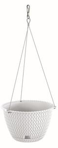 Ghiveci decorativ cu lant, rotund,, , , , , , , alb, 23x14.5 cm, Splofy WS