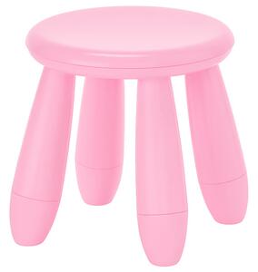 Taburet din plastic, rotund, diametru 30 cm, roz, MC38
