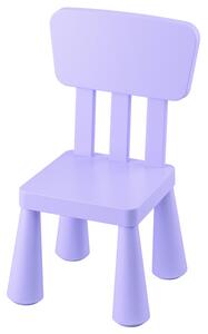 Scaunel din plastic cu spatar, 67x39x36 cm, mov, MC36